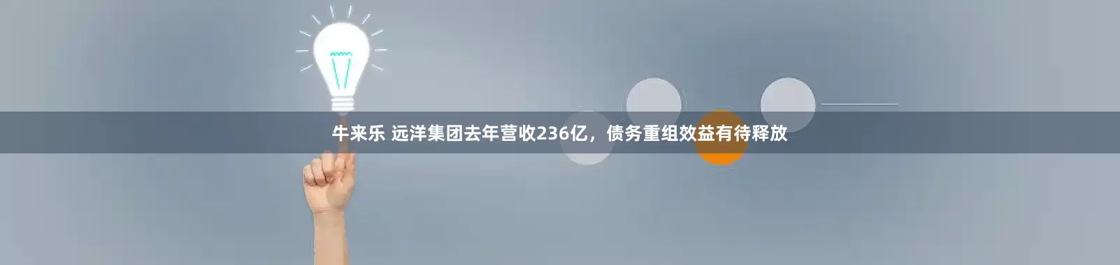 牛来乐 远洋集团去年营收236亿，债务重组效益有待释放