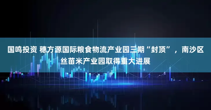 国鸣投资 穗方源国际粮食物流产业园三期“封顶” ，南沙区丝苗米产业园取得重大进展