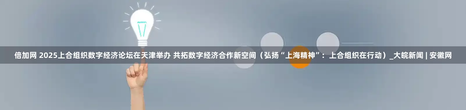 倍加网 2025上合组织数字经济论坛在天津举办 共拓数字经济合作新空间（弘扬“上海精神”：上合组织在行动）_大皖新闻 | 安徽网