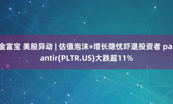金富宝 美股异动 | 估值泡沫+增长隐忧吓退投资者 palantir(PLTR.US)大跌超11%