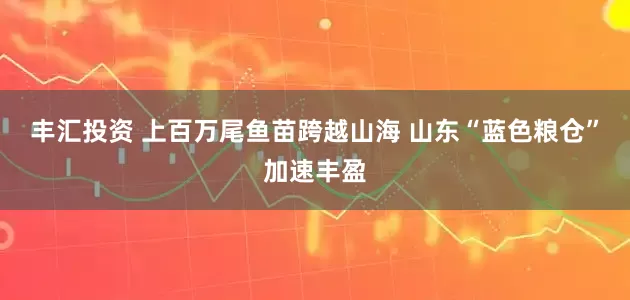 丰汇投资 上百万尾鱼苗跨越山海 山东“蓝色粮仓”加速丰盈